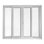 Janela de Correr 4 Folhas sem Grade Alumínio Branco 100x120cm