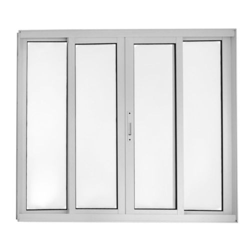 Janela de Correr 4 Folhas sem Grade Alumínio Branco 100x120cm