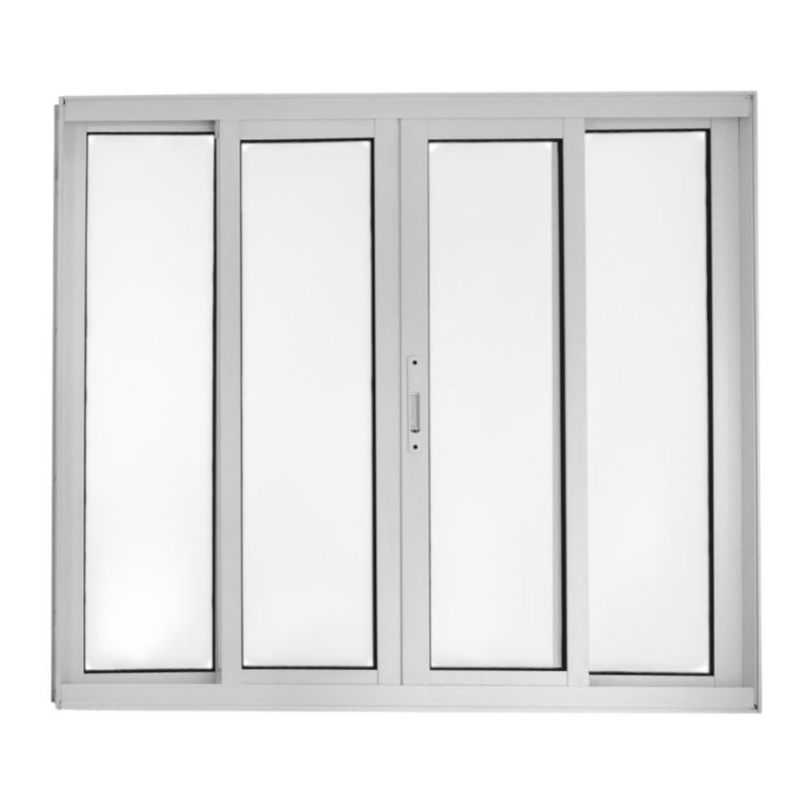 Janela de Correr 4 Folhas sem Grade Alumínio Branco 100x120cm