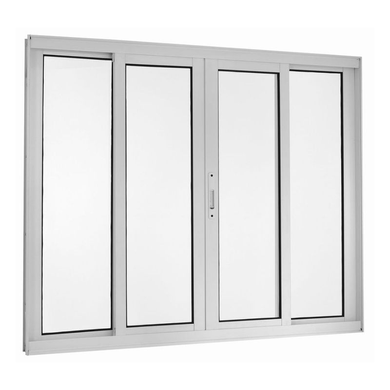 Janela de Correr 4 Folhas sem Grade Alumínio Branco 100x120cm