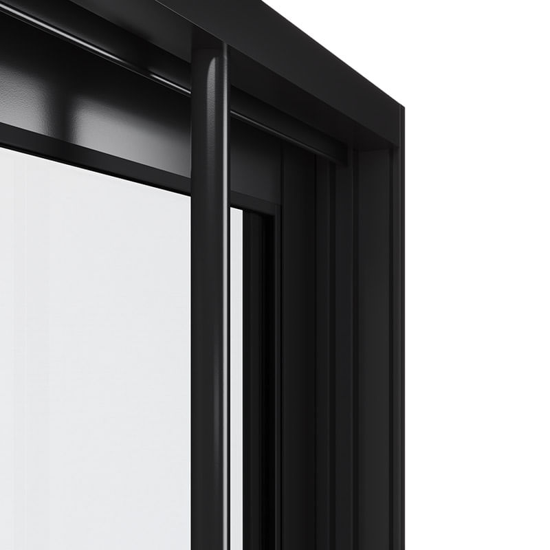 Janela de Correr 4 Folhas com Grade Alumínio Preto 100x150cm