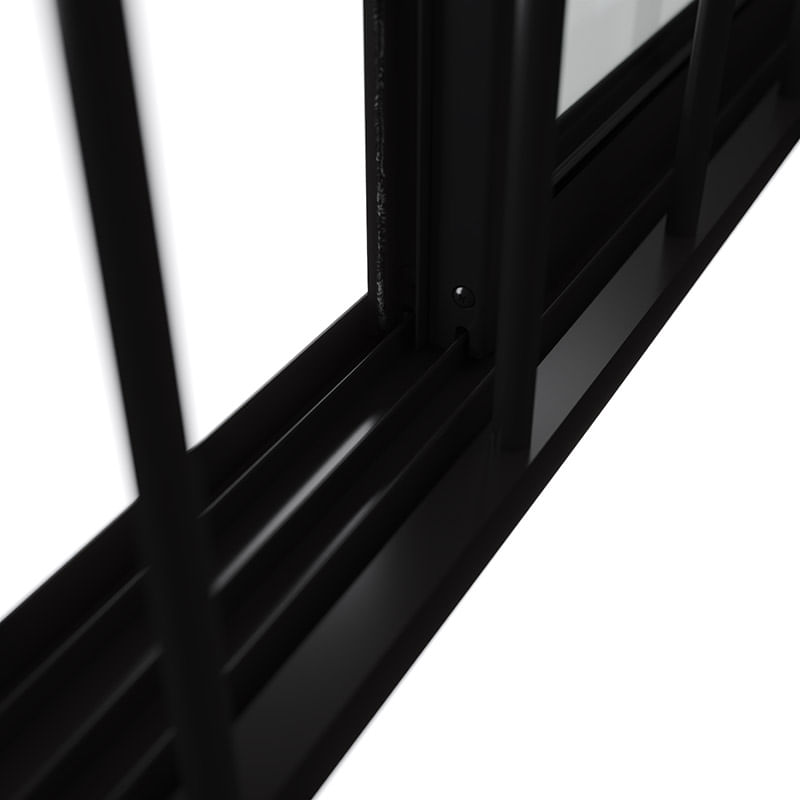 Janela de Correr 4 Folhas com Grade Alumínio Preto 100x150cm