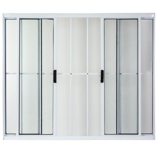 Janela de Correr 4 Folhas com Grade Alumínio Branco 100x120cm