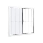 Janela de Correr 2 folhas com Grade Alumínio Branco 100x120cm