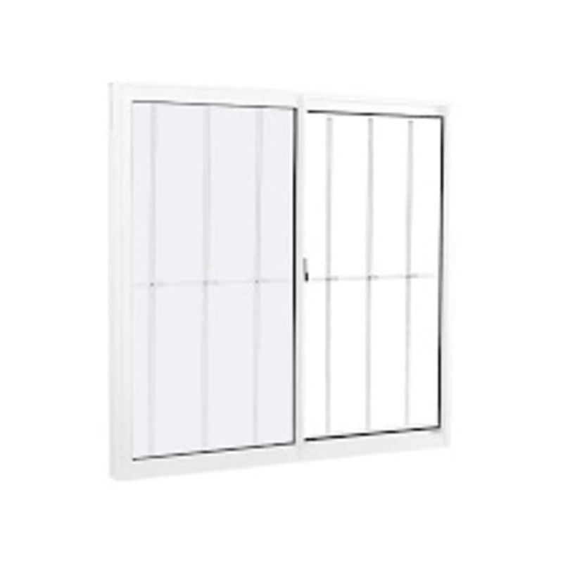Janela de Correr 2 folhas com Grade Alumínio Branco 100x120cm