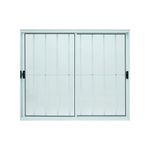 Janela de Correr 2 Folhas com Grade Alumínio Branco 100x100cm