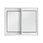 Janela de Correr 2 Folhas sem Grade Alumínio Branco 100x120cm