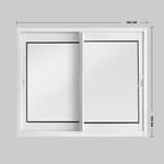 Janela de Correr 2 Folhas sem Grade Alumínio Branco 100x120cm