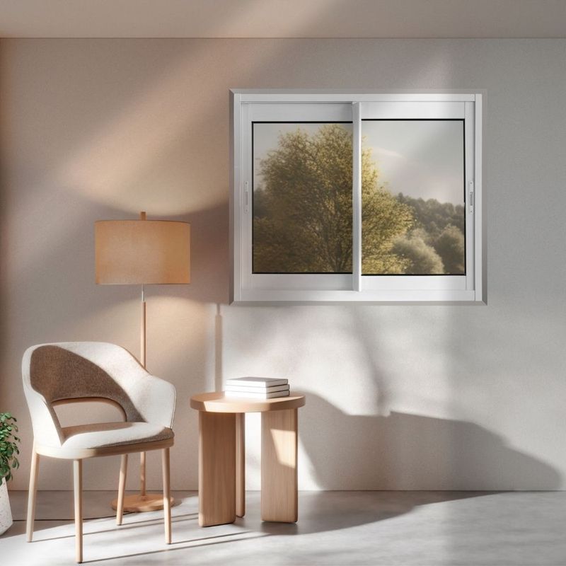 Janela de Correr 2 Folhas sem Grade Alumínio Branco 100x120cm