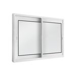 Janela de Correr 2 Folhas sem Grade Alumínio Branco 100x120cm