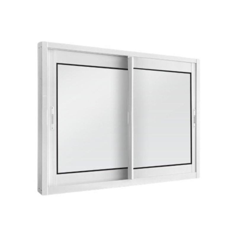 Janela de Correr 2 Folhas sem Grade Alumínio Branco 100x120cm