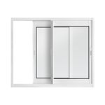 Janela de Correr 2 Folhas sem Grade Alumínio Branco 100x120cm