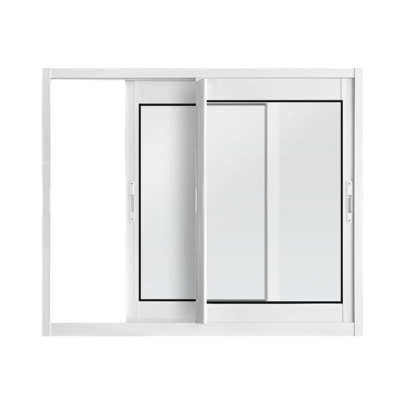 Janela de Correr 2 Folhas sem Grade Alumínio Branco 100x120cm