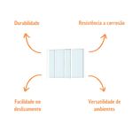 Janela de Correr 2 Folhas sem Grade Alumínio Branco 80x80cm