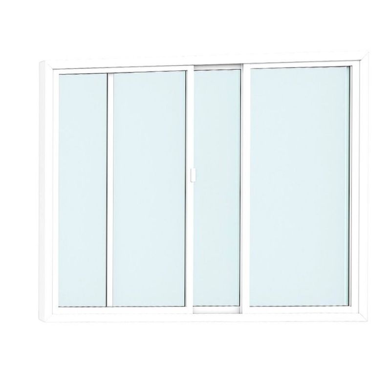 Janela de Correr 2 Folhas sem Grade Alumínio Branco 100x120cm