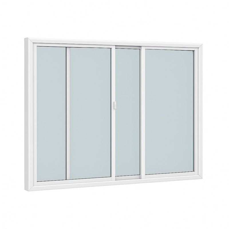 Janela de Correr 2 Folhas sem Grade Alumínio Branco 100x120cm