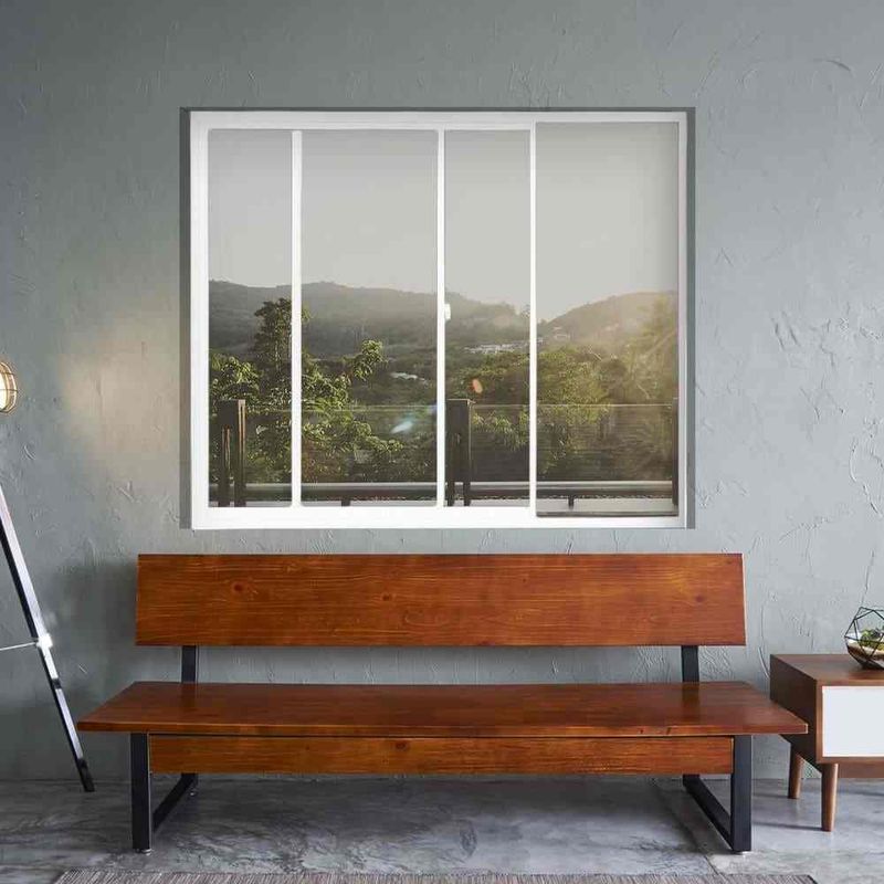 Janela de Correr 2 Folhas sem Grade Alumínio Branco 100x120cm