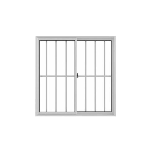 Janela de Correr 2 folhas com Grade Alumínio Branco 80x80cm