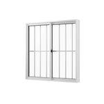 Janela de Correr 2 folhas com Grade Alumínio Branco 80x80cm