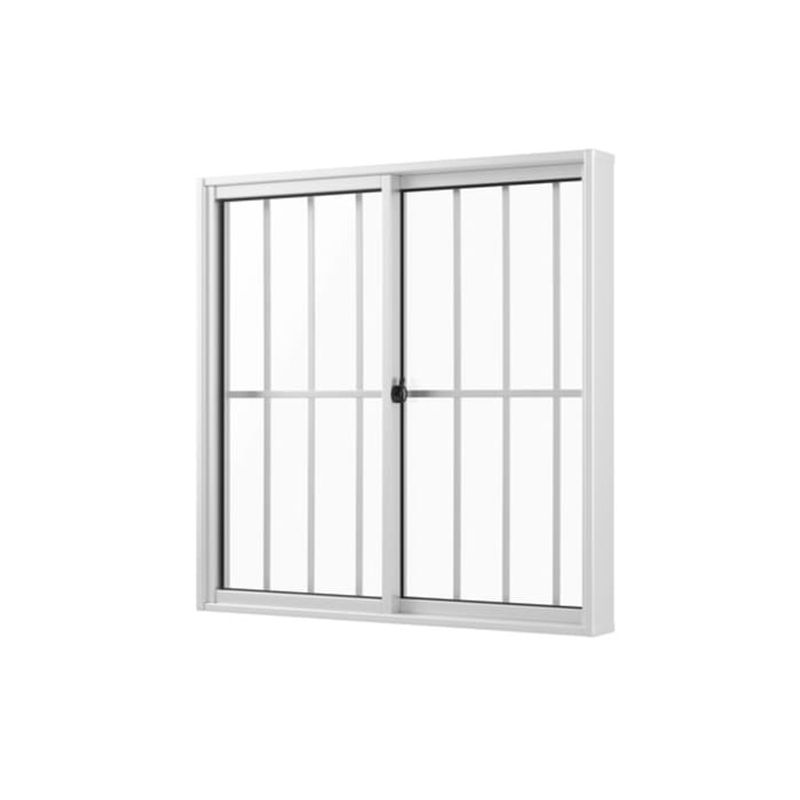 Janela de Correr 2 folhas com Grade Alumínio Branco 80x80cm