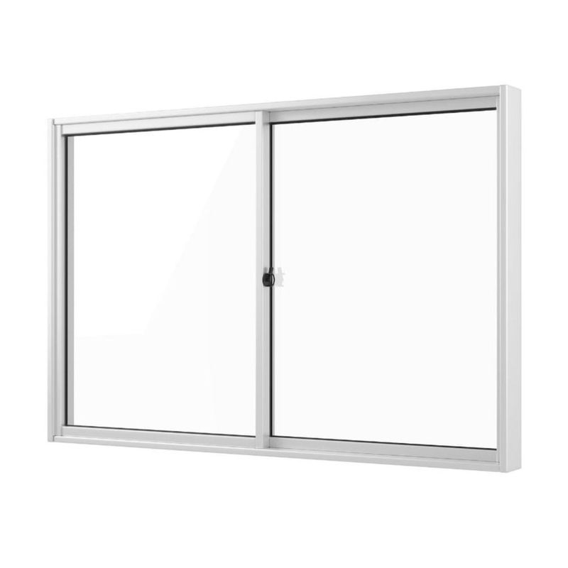 Janela de Correr 2 Folhas sem Grade Alumínio Branco 100x120cm