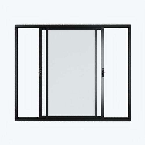 Janela de Correr 2 Folhas sem Grade Alumínio Preto 100x150cm