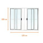 Janela de Correr 4 Folhas com Grade Alumínio Branco 100x120cm