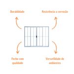 Janela de Correr 4 Folhas com Grade Alumínio Branco 100x120cm