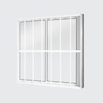 Janela de Correr 2 Folhas com Grade Alumínio Branco 100x100cm