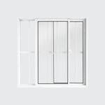 Janela de Correr 2 Folhas com Grade Alumínio Branco 100x100cm