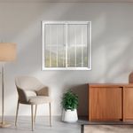 Janela de Correr 2 Folhas com Grade Alumínio Branco 100x100cm