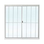 Janela de Correr 2 Folhas com Grade Alumínio Branco 100x120cm