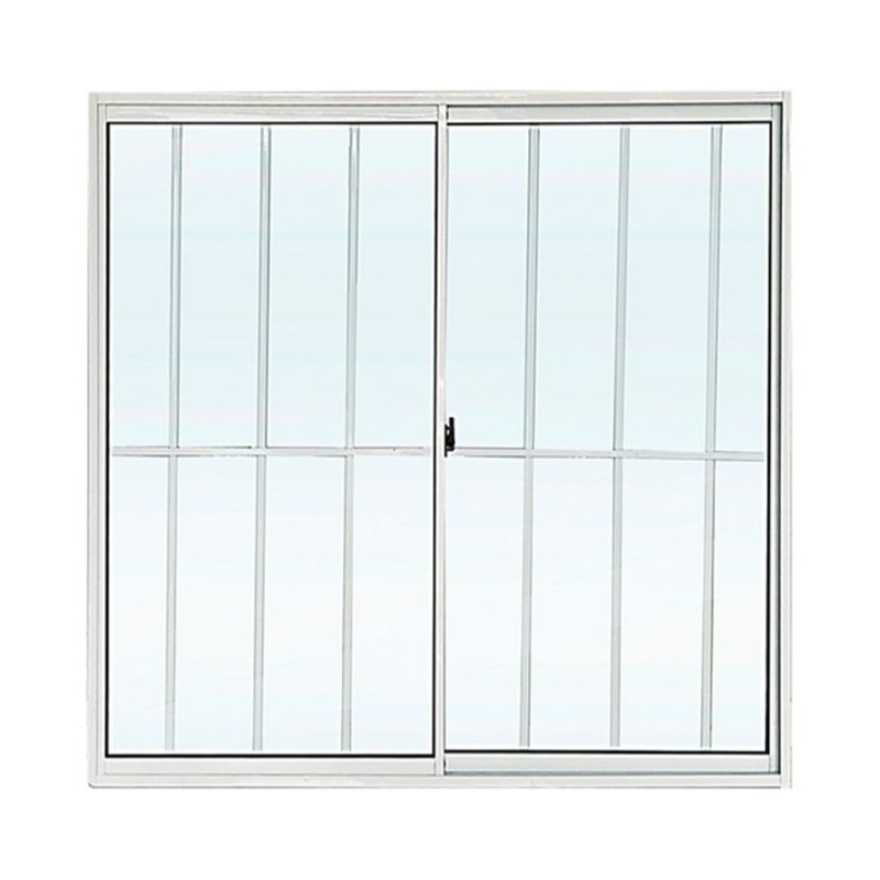 Janela de Correr 2 Folhas com Grade Alumínio Branco 100x120cm