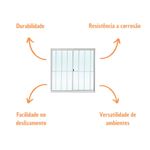 Janela de Correr 2 Folhas com Grade Alumínio Branco 100x120cm