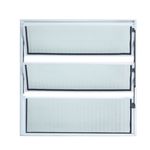 Janela Basculante Vidro Canelado Alumínio Branco 60x60cm