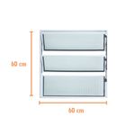 Janela Basculante Vidro Canelado Alumínio Branco 60x60cm