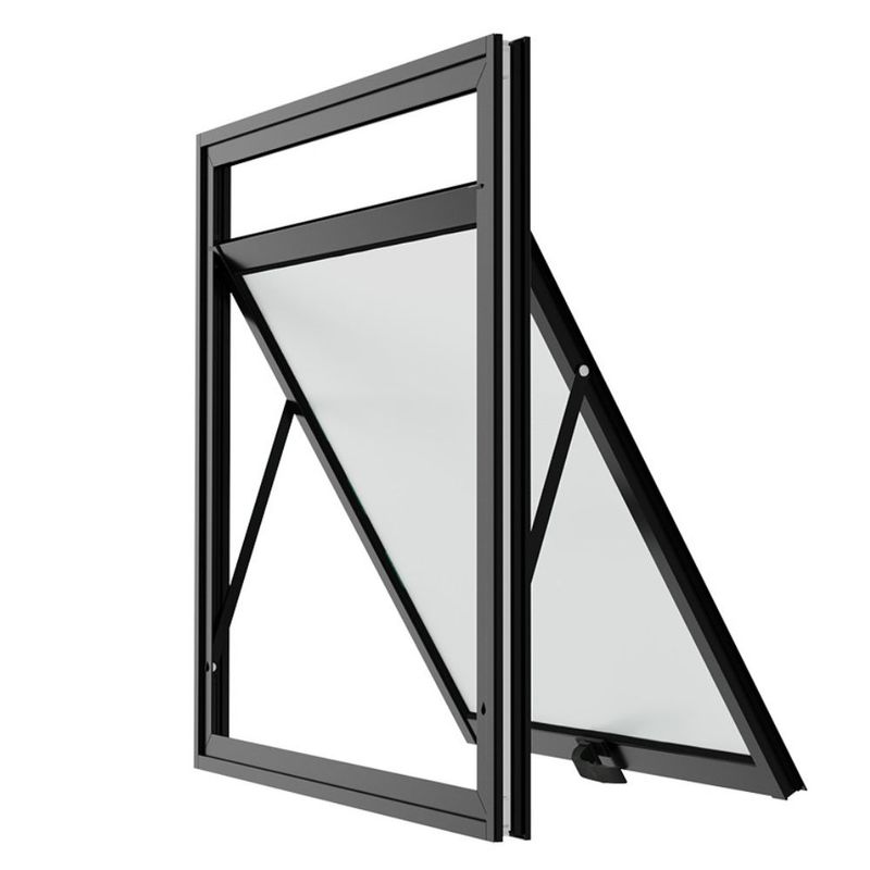 Maxim-ar Vidro Boreal sem Grade Alumínio Preto 60x60cm