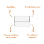 Janela Basculante Vidro Boreal Alumínio Branco 40x40cm