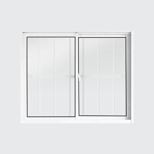 Janela de Correr 2 Folhas com Grade Alumínio Branco 100x120cm