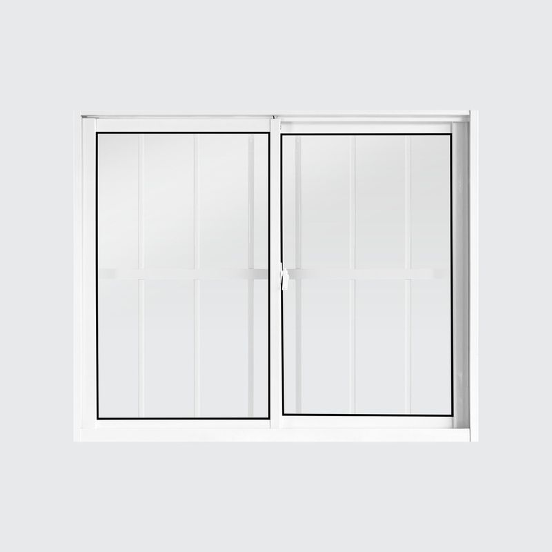 Janela de Correr 2 Folhas com Grade Alumínio Branco 100x120cm