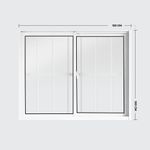 Janela de Correr 2 Folhas com Grade Alumínio Branco 100x120cm