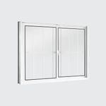 Janela de Correr 2 Folhas com Grade Alumínio Branco 100x120cm