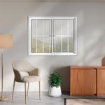 Janela de Correr 2 Folhas com Grade Alumínio Branco 100x120cm