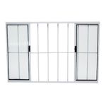 Janela de Correr 4 Folhas com Grade Alumínio Branco 100x150cm