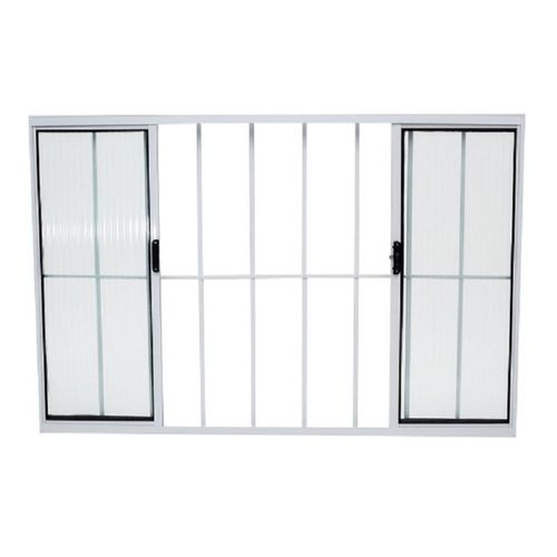 Janela de Correr 4 Folhas com Grade Alumínio Branco 100x150cm