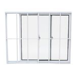 Janela de Correr 2 Folhas com Grade Alumínio Branco 100x100cm