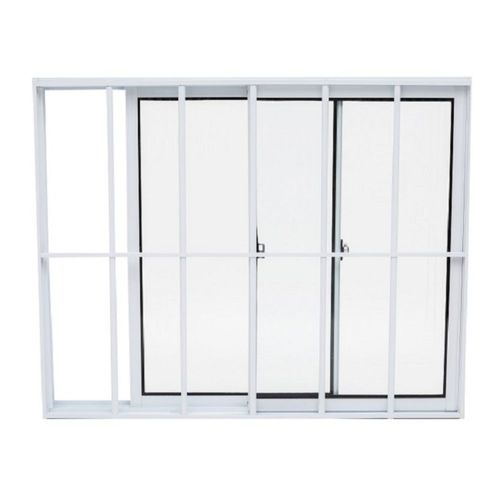 Janela de Correr 2 Folhas com Grade Alumínio Branco 100x100cm