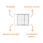 Janela de Correr 2 Folhas com Grade Alumínio Branco 100x100cm