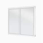 Janela de Correr 2 Folhas sem Grade Alumínio Branco 80x80cm