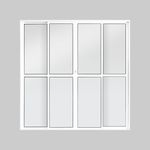 Porta Balcão 4 Folhas Vidro Liso Alumínio Branco 210x200cm